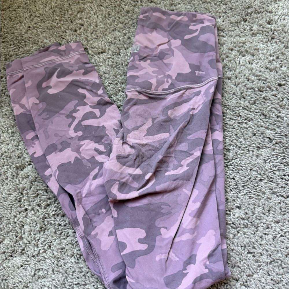 Lululemon Athletica Pink and Purple Camouflage Leggings